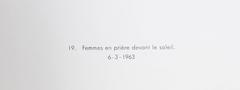 Cartones 19: Femmes en priere devant le soleil, Surrealist Print by Joan Miro