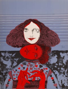 „Woman Possessed“, signierte surrealistische Lithografie von Peter Paone