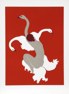 «Tres cisnes salvajes», 1981. Serigrafía de arte pop firmada por Daphne Mumford