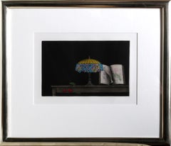Cherries Lamp and Book, Circa 1985 Signed Minimalist Mezzotint by Tomoe Yokoi