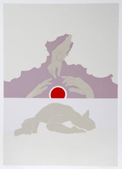 July Sunset, Circa 1978 Signed Pop Art Screen Print by Daphne Mumford