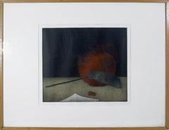 Pan and Jar, Circa 1973 Signed Minimalist Mezzotint by Tomoe Yokoi