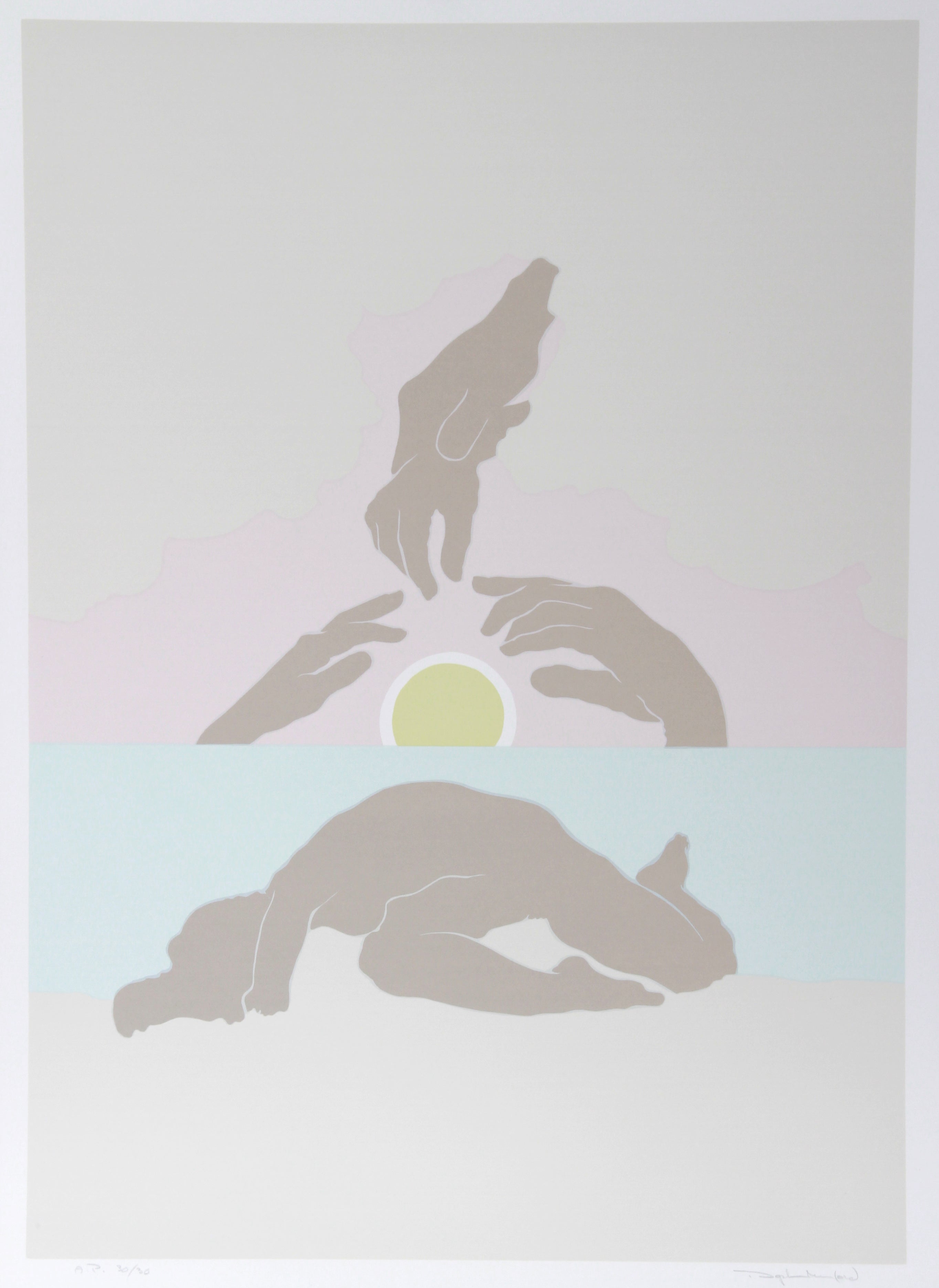 July Sunrise, Circa 1978 Signed Pop Art Screen Print by Daphne Mumford