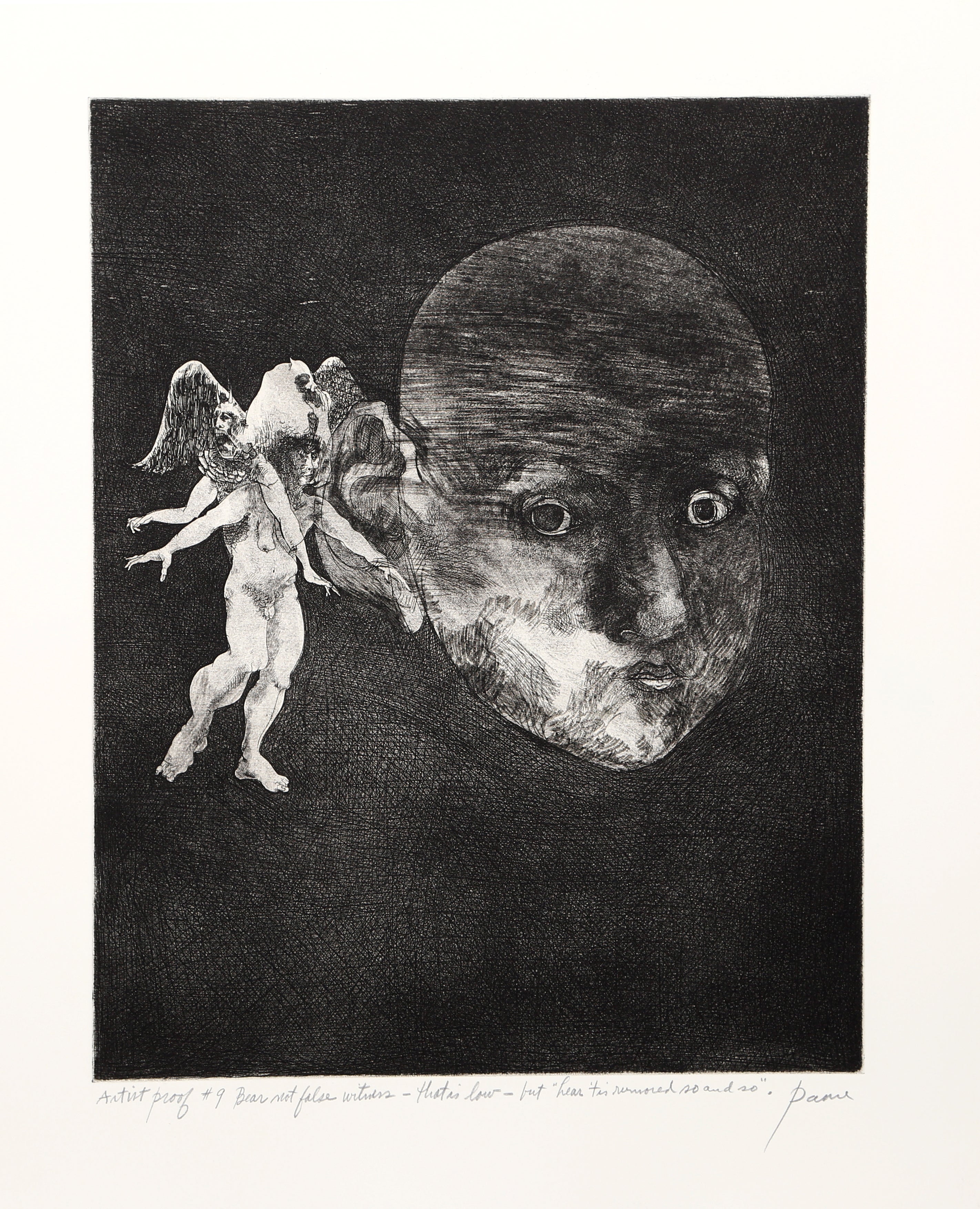 « Bear No False », 1963 – Gravure surréaliste signée de Peter Paone