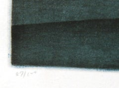 "Ciliegie nel campo", 1975 circa. Mezzotinta d'arte popolare firmata da Tomoe Yokoi