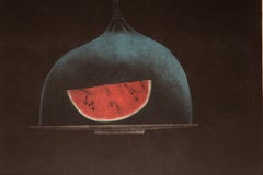 "Anguria 2", 1972 circa. Mezzotinta surrealista firmata da Tomoe Yokoi