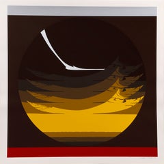 Gate Series Yellow, serigrafia d'arte geometrica di Thomas W. Benton