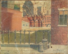 Vacant Lot Near Gramercy Park (NYC), Signed Painting by Joseph Barber