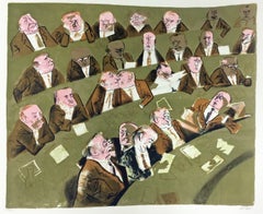 « Members of the House », estampe signée de William Gropper