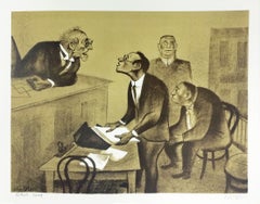 „Evidence“, signierter Druck von William Gropper