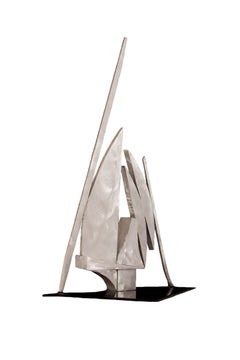 „Sailing“, abstrakte Aluminiumskulptur von Janet Indick