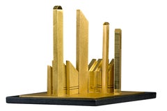 Golden City, Modern Bronze Sculpture by Janet Indick