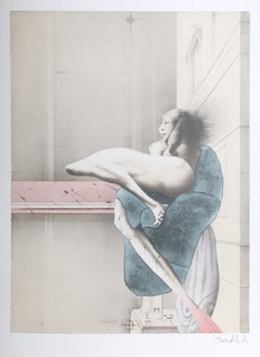 Woman in Corner from the Omaggio a Michelangelo Portfolio by Paul Wunderlich