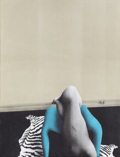 Nude with Zebra Rug, Signed Surrealist Lithograph by Paul Wunderlich