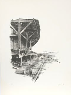 Old Station, Signed Lithograph by Harry McCormick