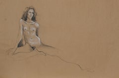 Nude Woman with Leg Folded, Photorealist Pastel by Harry McCormick