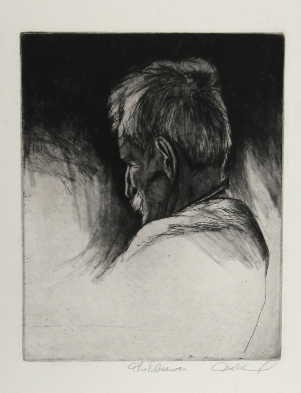 The Observer, Signed Photorealist Aquatint by Harry McCormick