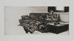 Guitar Player, Signed Photorealist Etching by Harry McCormick