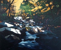 « Hunlock's Creek », peinture acrylique signée par Jon Carsman