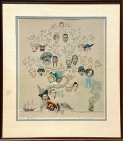 The Family Tree, Signed American Realist Lithograph by Norman Rockwell