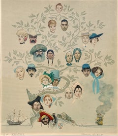 The Family Tree, Signed American Realist Lithograph by Norman Rockwell