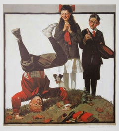 Cousin Reginald in Cut Out, American Realist Offset Print by Norman Rockwell