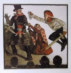 „School Play“, Offsetdruck im Stil des amerikanischen Realismus von Norman Rockwell