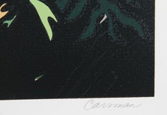 „Yellow Ferns“, signierter Siebdruck von Jon Carsman