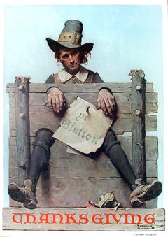 Thanksgiving, American Realist Offset Print by Norman Rockwell