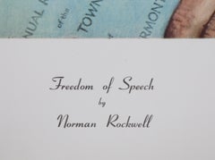 "Libertà di parola", stampa offset in stile realista americano di Norman Rockwell