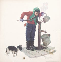 The Cold, American Realist Offset Print by Norman Rockwell