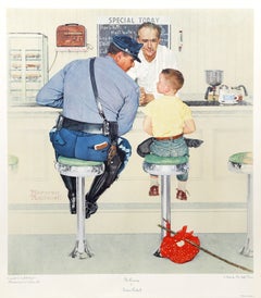 The Runaway, American Realist Offset Print by Norman Rockwell