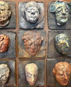 Faces, Surrealist Ceramic by Marcia Marx