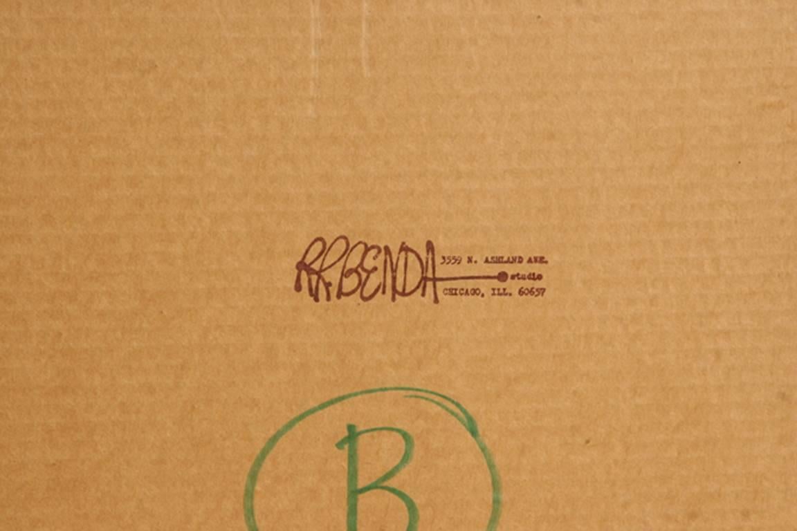 Künstler: Richard R. Benda (1934 - )
Titel: Satyricon - Triptychon
Jahr: ca. 1970
Medium:	Acryl auf Karton, signiert l.r.
Rahmengröße: 40 x 63 Zoll (101,6 cm x 160,02 cm)
