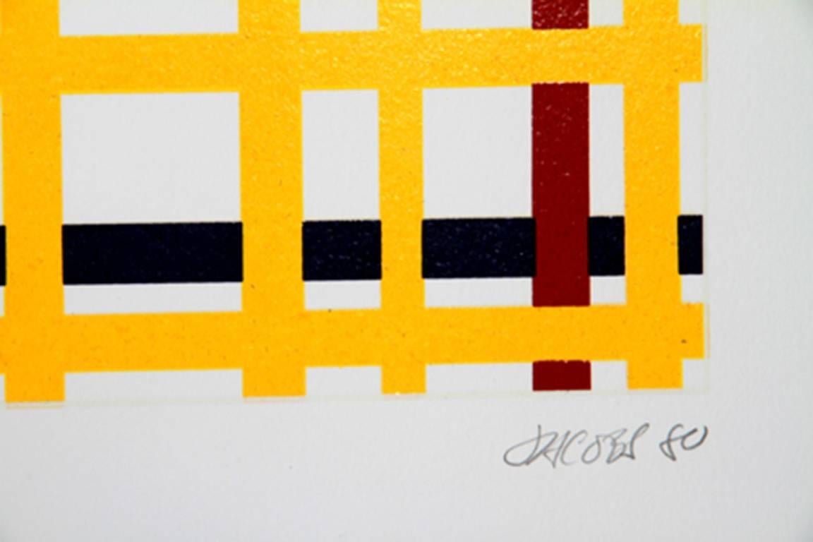 Folded NYC I (Mondrian), Abstract Screenprint by Jim Jacobs For Sale 1