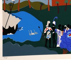 Odysseus Leaves, Signed Screenprint by Romare Bearden