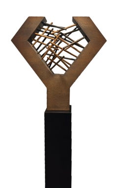 30 Facing Rods, Unique Surrealist Wood Sculpture by Pol Bury
