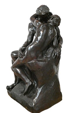 Bronzestatue „Der Kuss“ mit Signatur und Editionsangabe nach Auguste Rodin