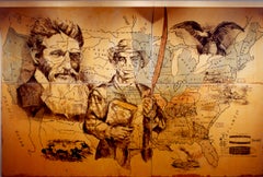 Portrait of John Brown and Nat Turner, Political Oil on Canvas by by Lee Jaffe