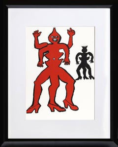 Two Acrobats from Derriere le Miroir, Lithograph by Alexander Calder