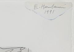 Senza titolo 1, pittura a tecnica mista su carta di Edward Henderson, 1991