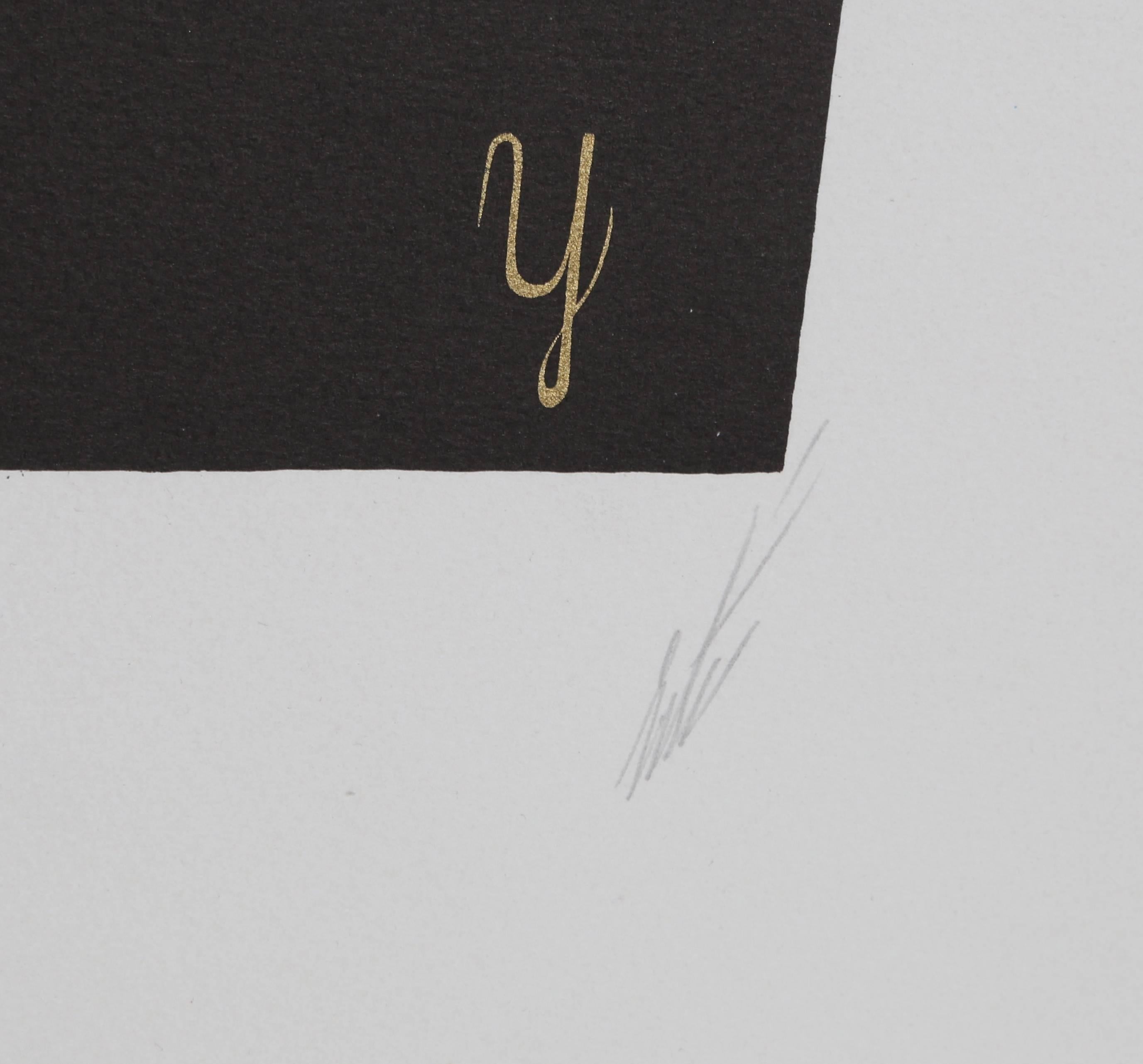 The Letter 'Y' from the Alphabet Suite, Art Deco Screenprint by Erte - Print by Erté