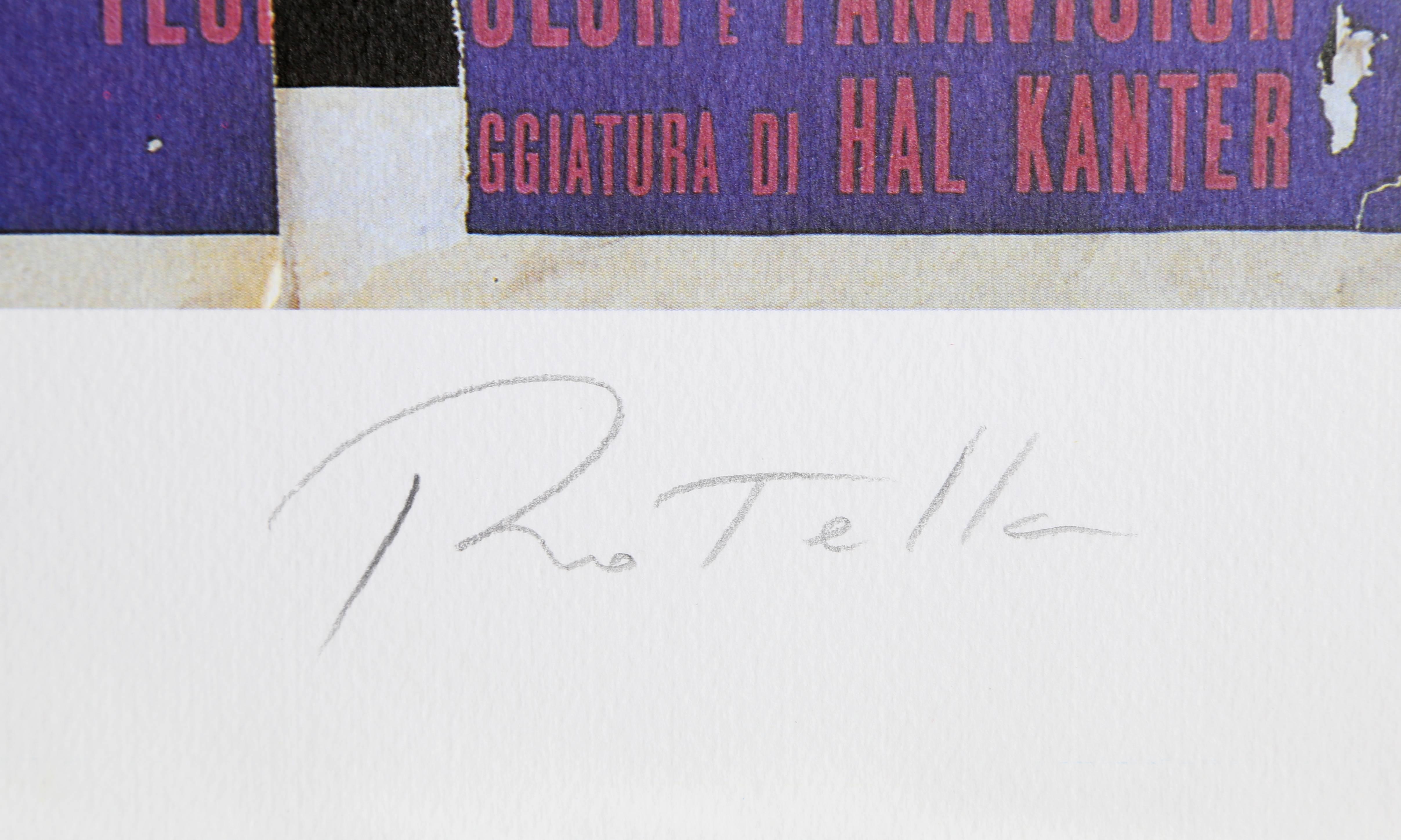 Blauer Raumteiler auf Hawaii, Pop-Art-Raumteiler von Mimmo Rotella im Angebot 1