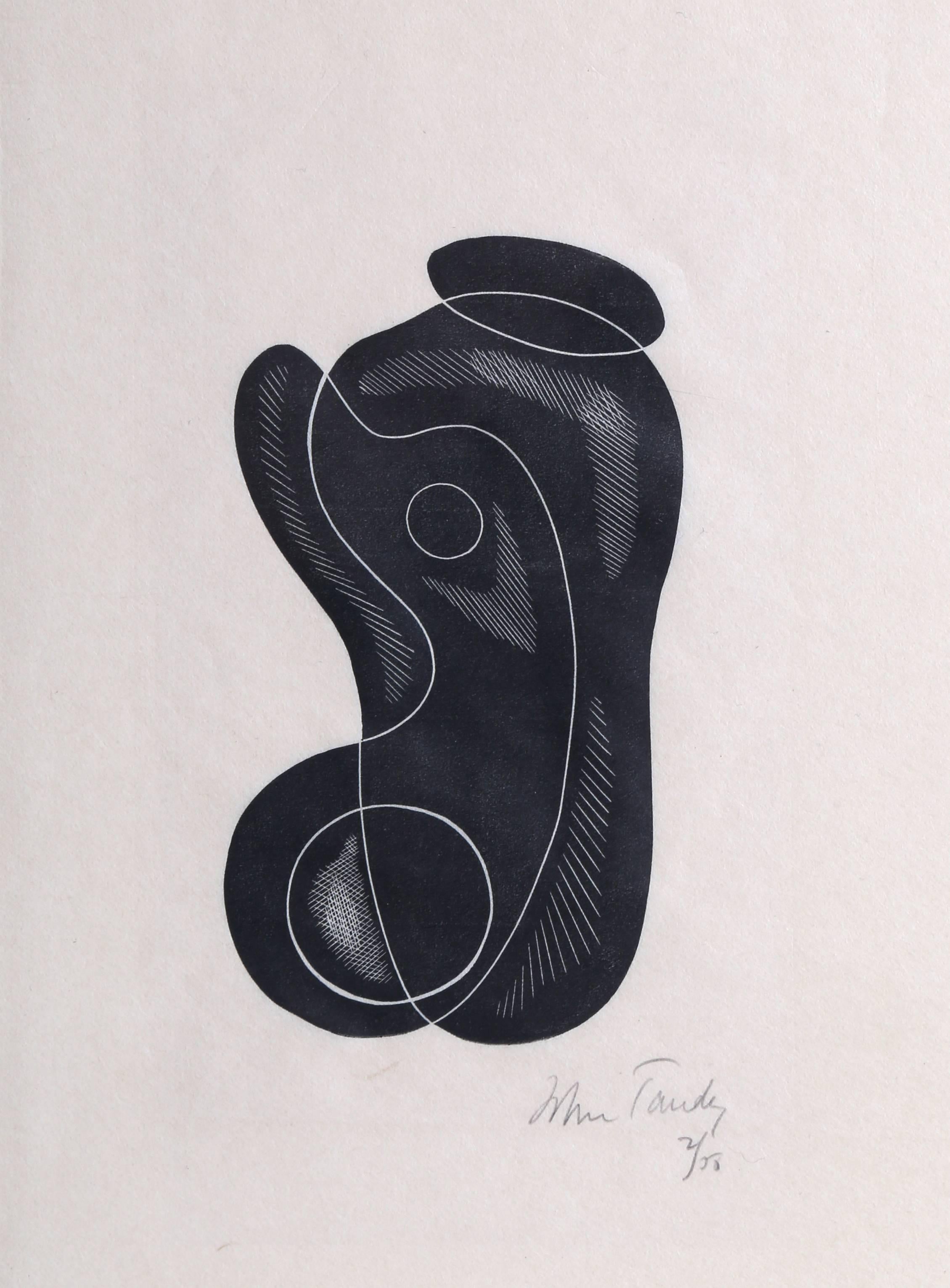 Modern Abstract Woodcut c1928