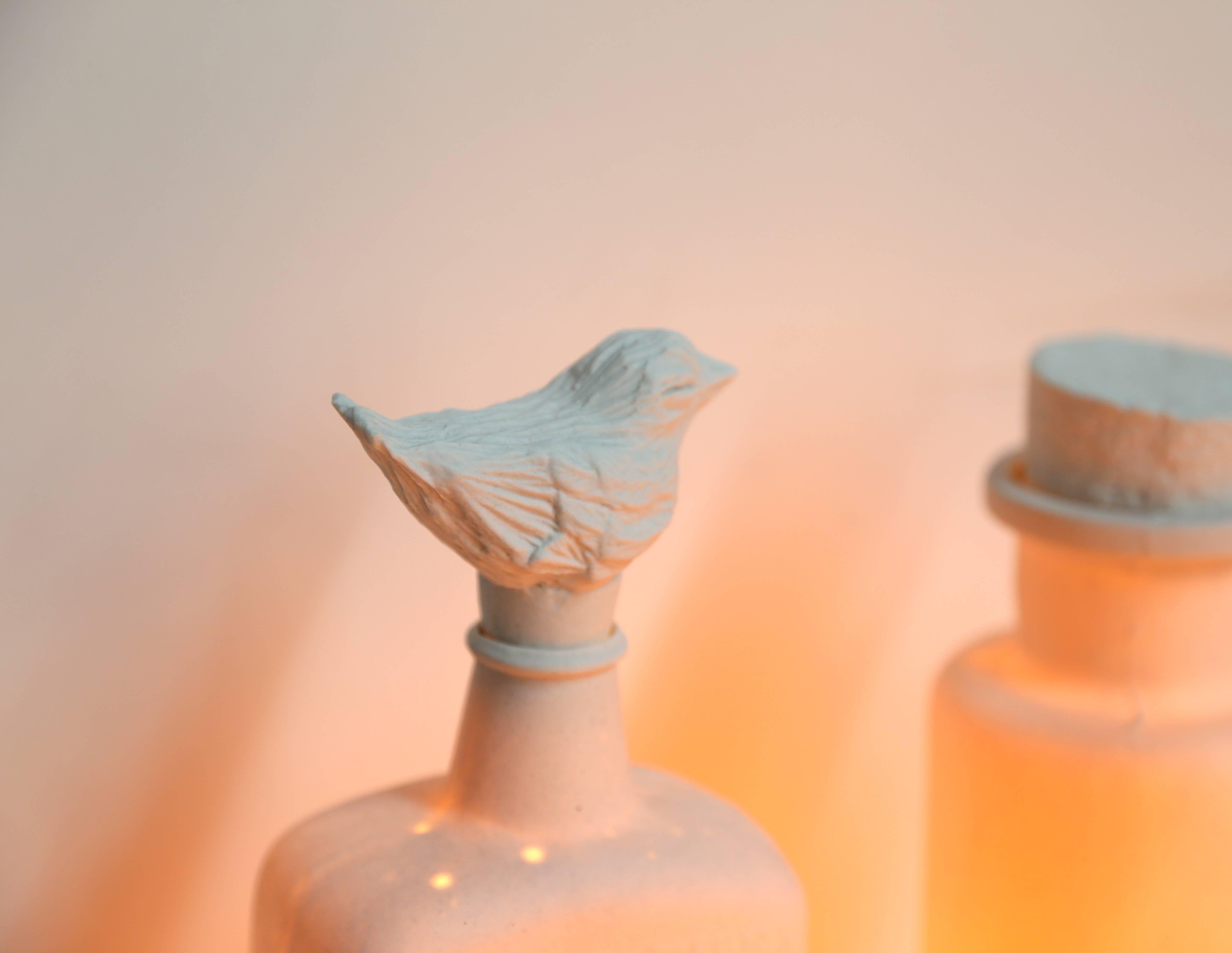Bottles, Ceramic Sculpture with Lighting by Ilena Finocchi For Sale 2