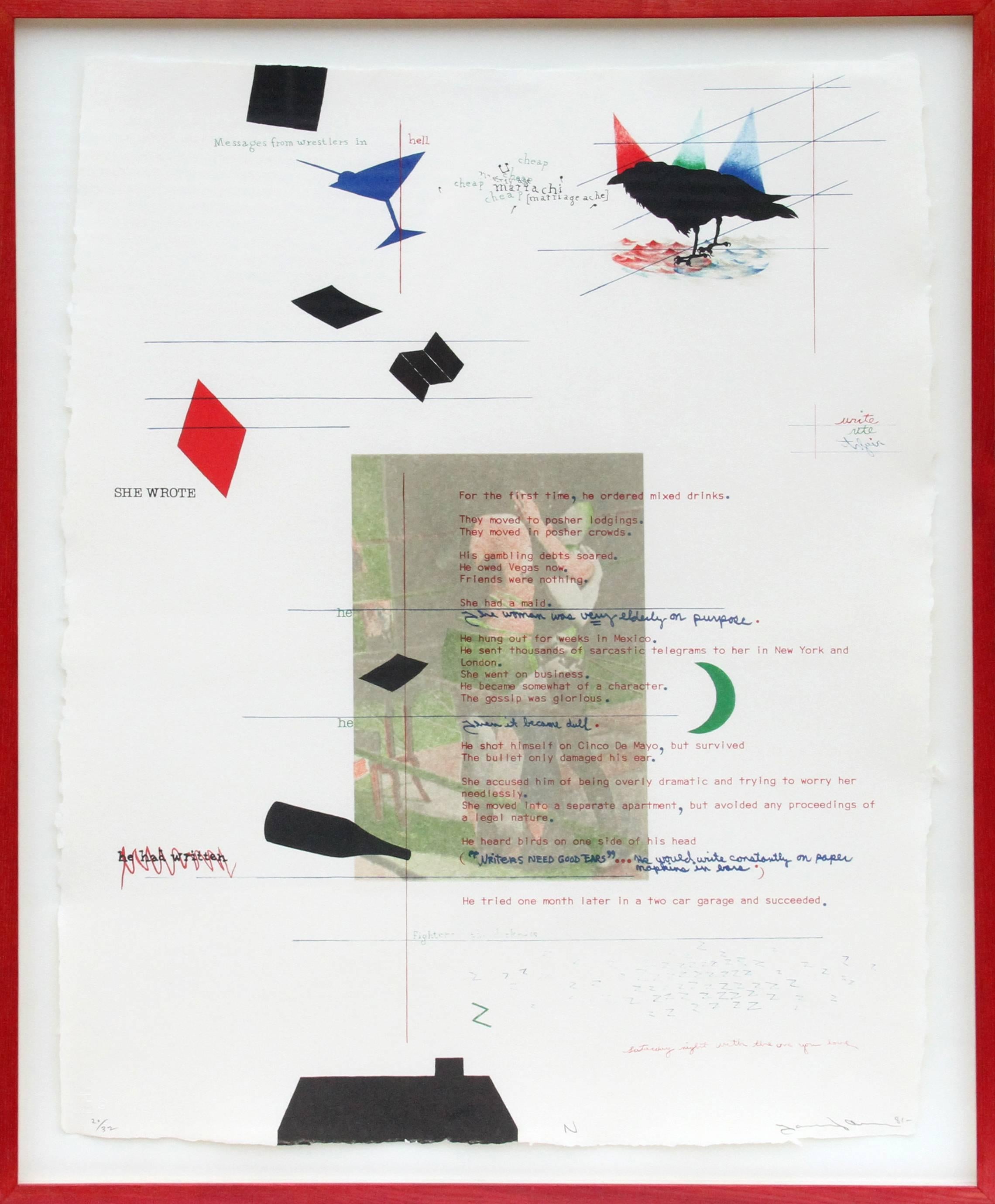Terry Allen Abstract Print - Details from the Text - N
