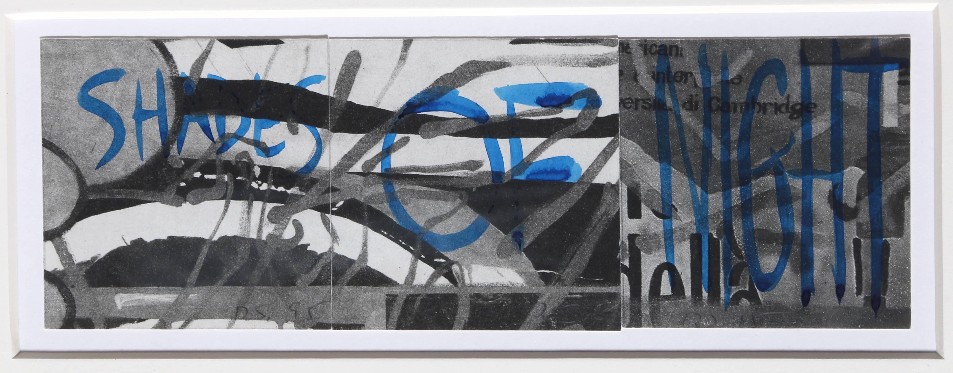 David Salle Abstract Print - Shades of Night, Hand-Colored Triptych 1995
