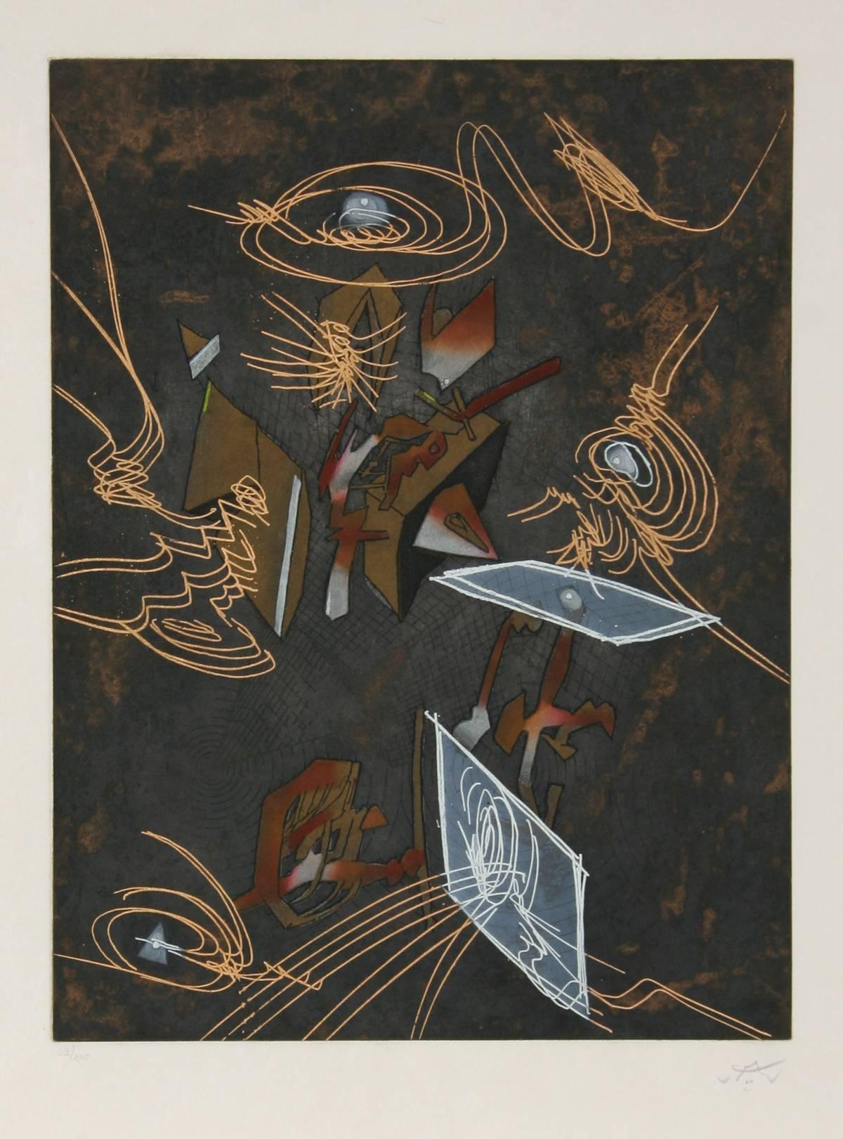 Hom'mere V (N'ous) , Suite of 10 Aquatint Etchings - Surrealist Print by Roberto Matta