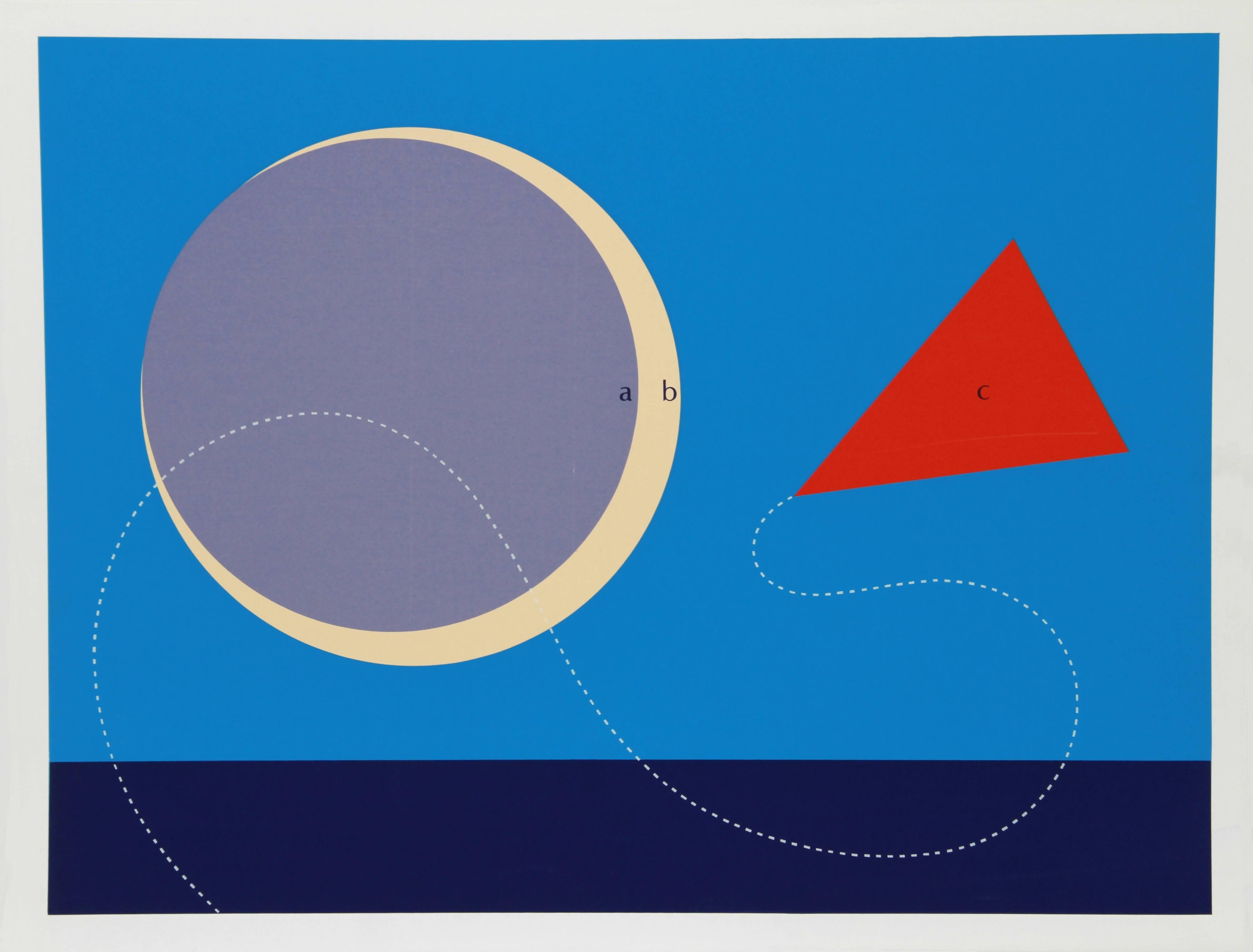 Kite rouge, sérigraphie géométrique abstraite de Kyohei Inukai