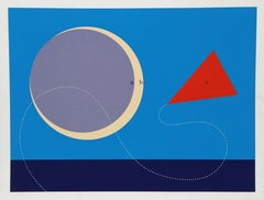 Vintage Red Kite, Abstract Geometric Screenprint by Kyohei Inukai